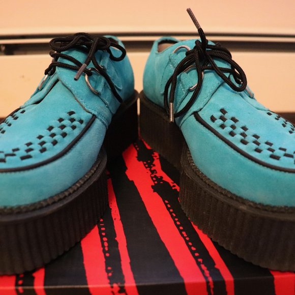 Tuk Suede Creeper Argan Blue Men's Sz.6 Women's Sz.8 Used Platform - Picture 2 of 12